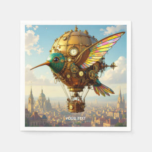 Fantasy Niedlich Steampunk Bird Sky Serviette