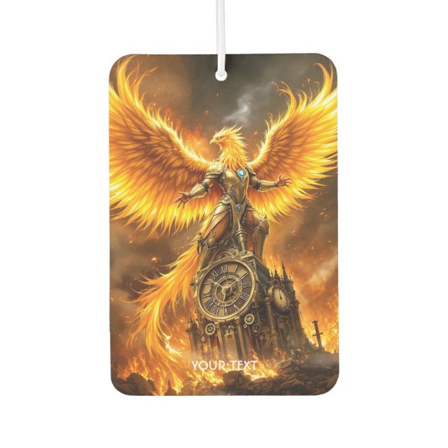 Fantasy Niedlich Steampunk Flames Phoenix Autolufterfrischer (Vorderseite)