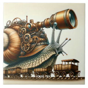Fantasy Niedlich Steampunk Schneckenbahn Fliese