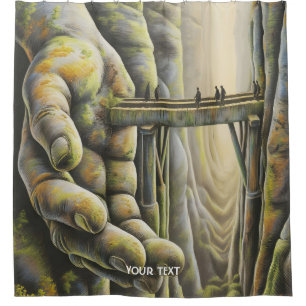 Fantasy Niedlich Stone Hand Bridge Duschvorhang