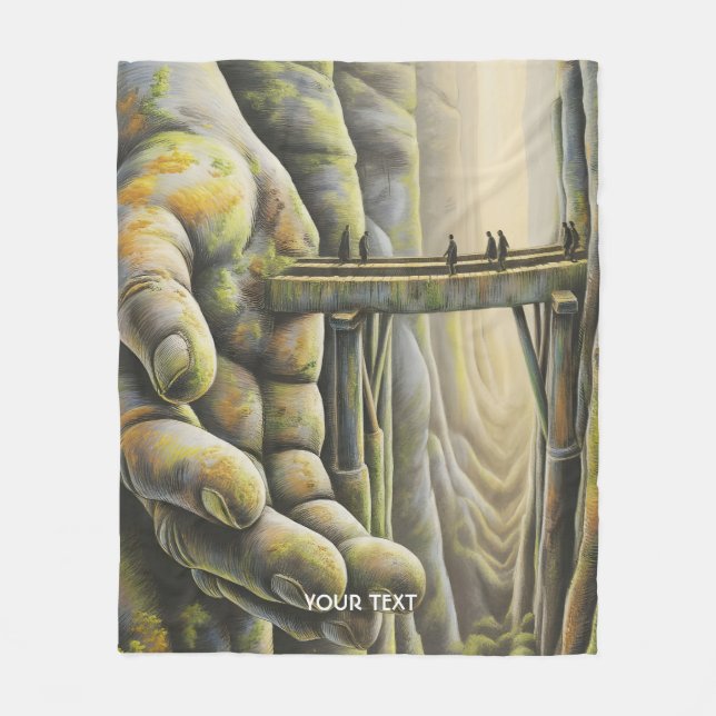 Fantasy Niedlich Stone Hand Bridge Fleecedecke (Vorderseite)