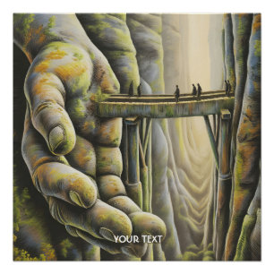 Fantasy Niedlich Stone Hand Bridge Poster
