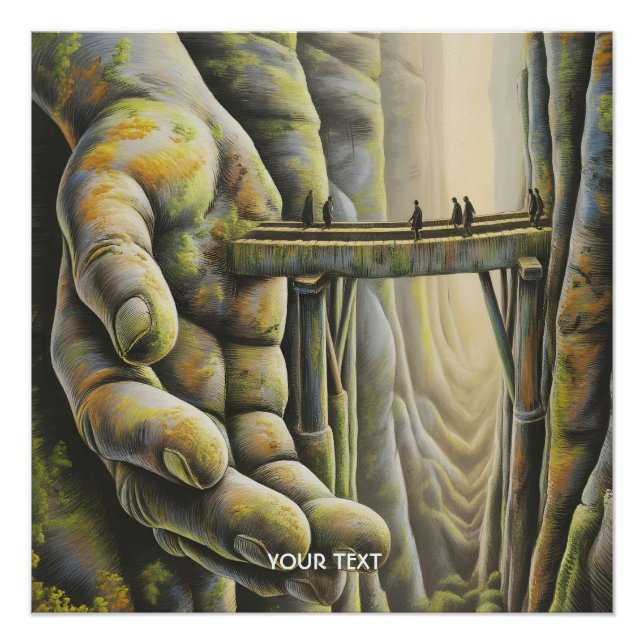 Fantasy Niedlich Stone Hand Bridge Poster (Vorderseite)