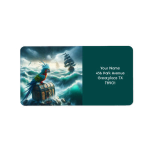 Fantasy Niedlich Storm Sea Pirates Adressaufkleber