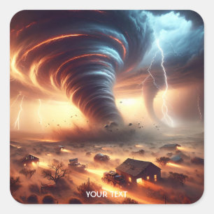 Fantasy Niedlich Storm Wüstenfarm Quadratischer Aufkleber