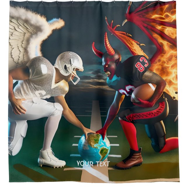 Fantasy Niedlich Strange Football Match Duschvorhang (Vorderseite)