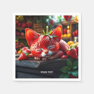 Fantasy Niedlich Strawberry Lovely Kitten Serviette