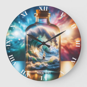 Fantasy Niedlich Sturm in Flasche Große Wanduhr