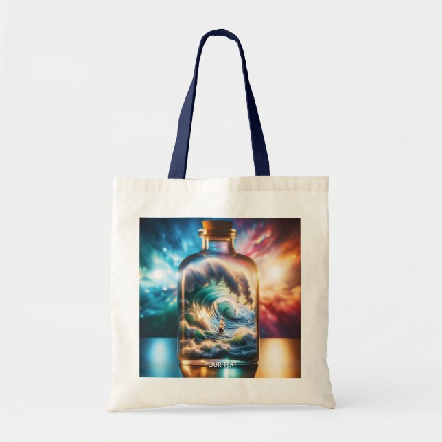 Fantasy Niedlich Sturm in Flasche Tragetasche (Vorne)