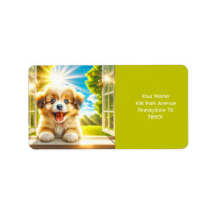 Fantasy Niedlich Sun Baby Dog Adressaufkleber