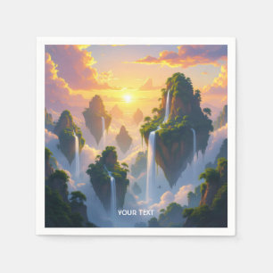 Fantasy Niedlich Sunset Islands Wasserfälle Serviette