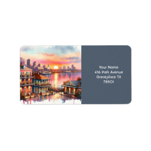 Fantasy Niedlich Sunset New Orleans View Adressaufkleber