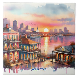 Fantasy Niedlich Sunset New Orleans View Fliese