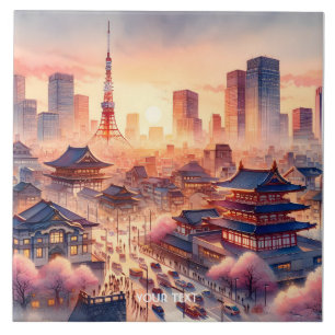 Fantasy Niedlich Sunset Tokyo View Fliese