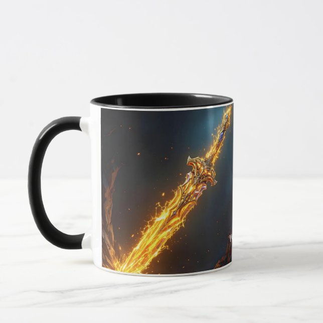 Fantasy Niedlich Sword Flames Höhle Tasse (Links)