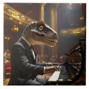 Fantasy Niedlich T-rex Klavier spielen Fliese