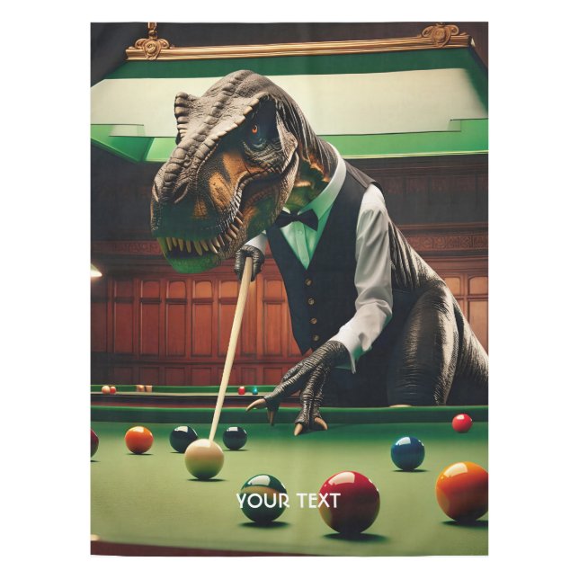 Fantasy Niedlich T-rex Snooker spielen Tischdecke (Vorderseite)