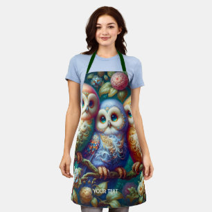 Fantasy Niedlich Three Baby Owls Schürze