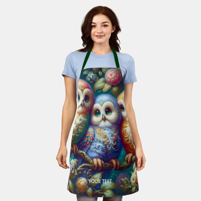 Fantasy Niedlich Three Baby Owls Schürze (Getragen)
