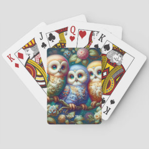 Fantasy Niedlich Three Baby Owls Spielkarten