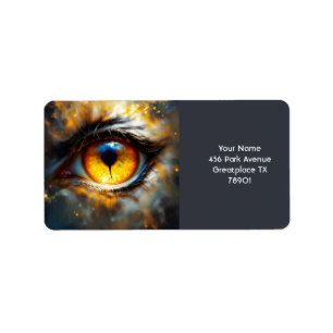 Fantasy Niedlich Tiger Orange Eye Adressaufkleber