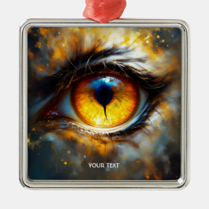 Fantasy Niedlich Tiger Orange Eye Ornament Aus Metall