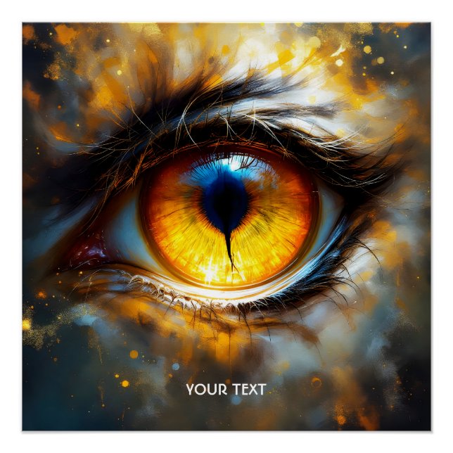 Fantasy Niedlich Tiger Orange Eye Poster (Vorderseite)