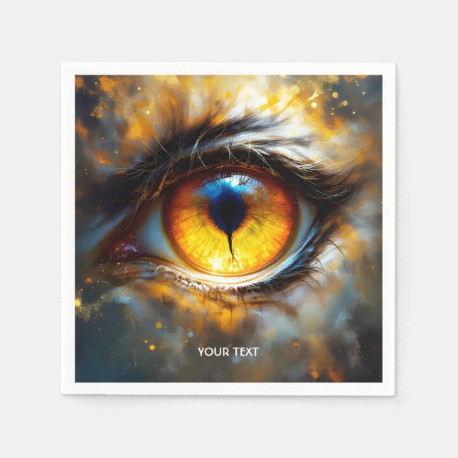 Fantasy Niedlich Tiger Orange Eye Serviette (Vorderseite)