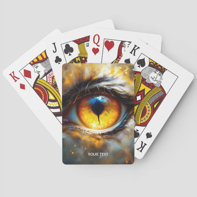 Fantasy Niedlich Tiger Orange Eye Spielkarten (Rückseite)