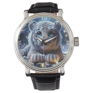 Fantasy Niedlich Tiger White Baby Armbanduhr