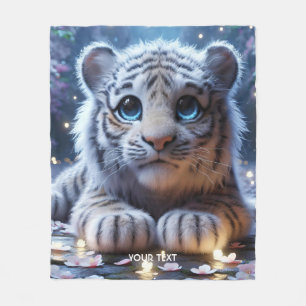 Fantasy Niedlich Tiger White Baby Fleecedecke