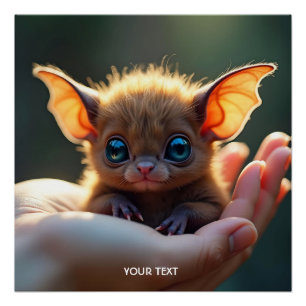 Fantasy Niedlich Tiny Bat Hand Poster