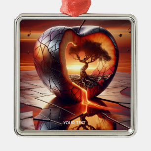 Fantasy Niedlich Tree Apfelfeuer Ornament Aus Metall