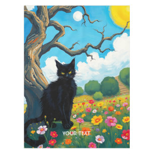 Fantasy Niedlich Tree Cat Blume Tischdecke