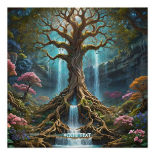 Fantasy Niedlich Tree Waterfall Forest Poster