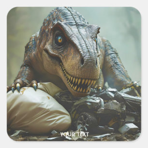 Fantasy Niedlich Trex Wreck Car Quadratischer Aufkleber