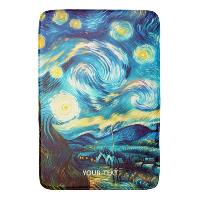 Fantasy Niedlich Van Gogh Inspiriert Badematte (Vorderseite Vertikal)