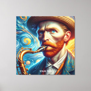 Fantasy Niedlich Van Gogh Saxophon Leinwanddruck