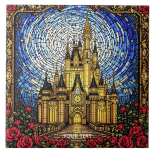 Fantasy Niedlich verkleidete Glasburg Fliese