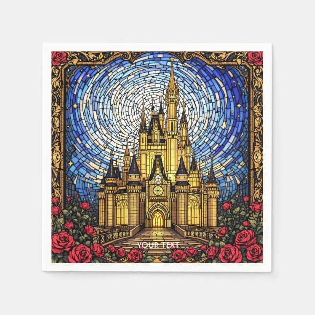 Fantasy Niedlich verkleidete Glasburg Serviette (Vorderseite)