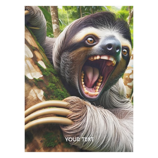 Fantasy Niedlich Very Angry Sloth Tischdecke (Vorderseite)