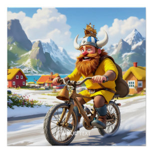 Fantasy Niedlich Viking Village Bike Poster