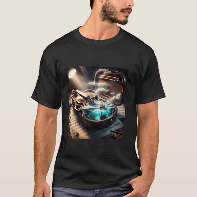 Fantasy Niedlich Violin Case Sea T-Shirt (Vorderseite)