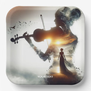 Fantasy Niedlich Violin Girl Pappteller
