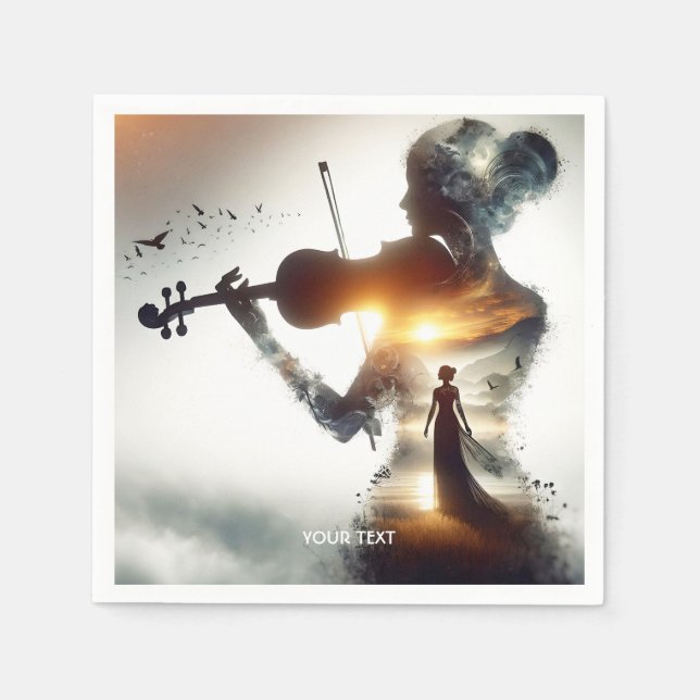 Fantasy Niedlich Violin Girl Serviette (Vorderseite)