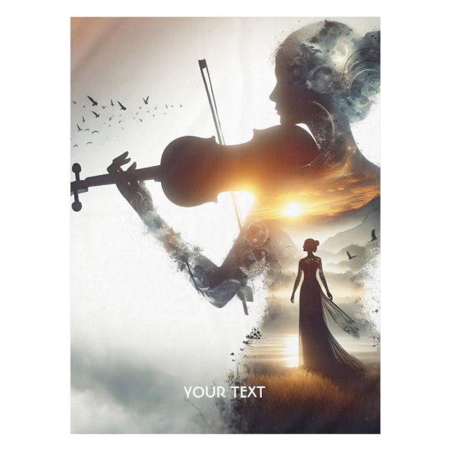 Fantasy Niedlich Violin Girl Tischdecke (Vorderseite)