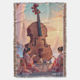 Fantasy Niedlich Violin Girls Tee Decke