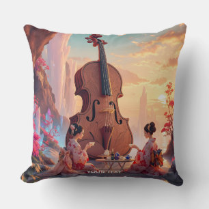 Fantasy Niedlich Violin Girls Tee Kissen