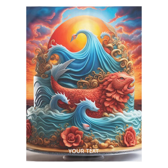 Fantasy Niedlich Viviane Sea Sunset Cake Tischdecke (Vorderseite)