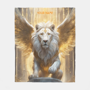 Fantasy Niedlich Vivid Angelic White Lion Fleecedecke